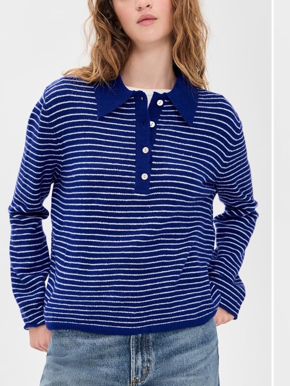 Zara Striped Knit Polo Sweater - L